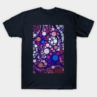 Navy Blue Multicolored Polka Dots Pattern T-Shirt